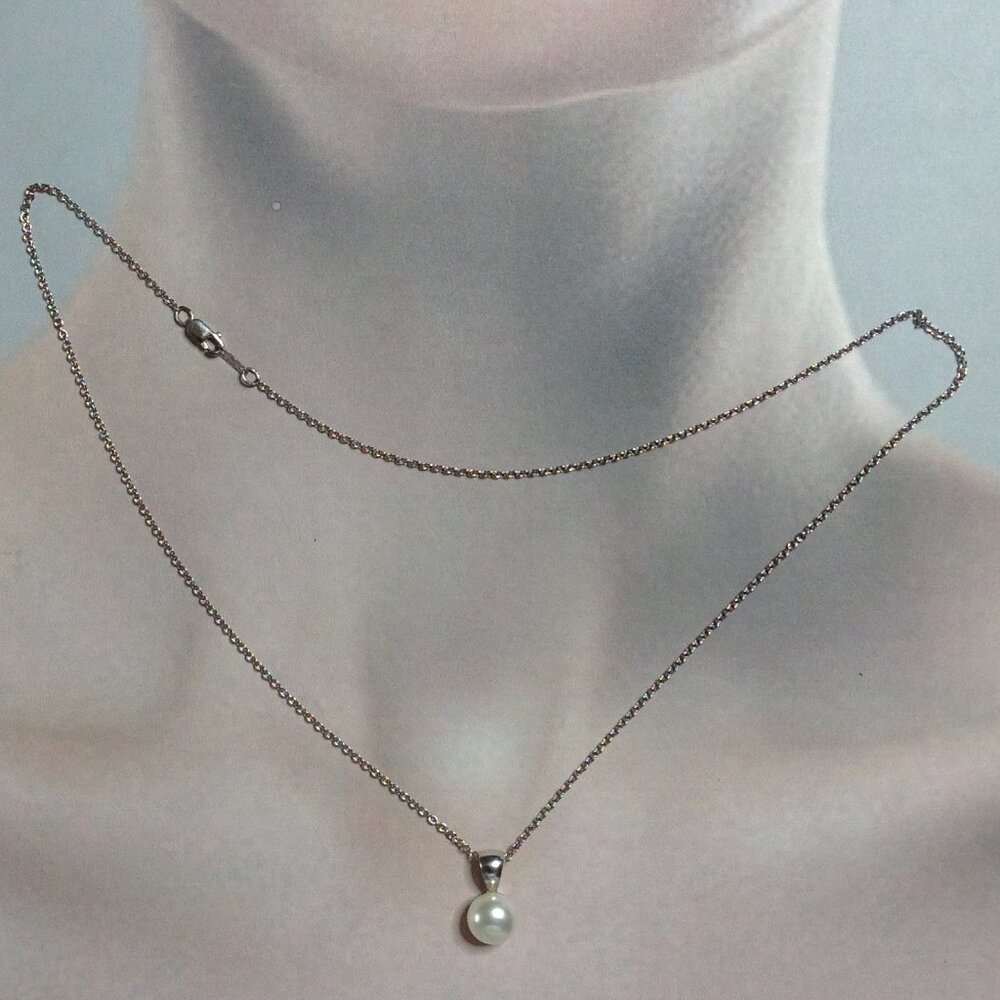 Honora Sterling Silver White Freshwater Pearl Pendant with Chain